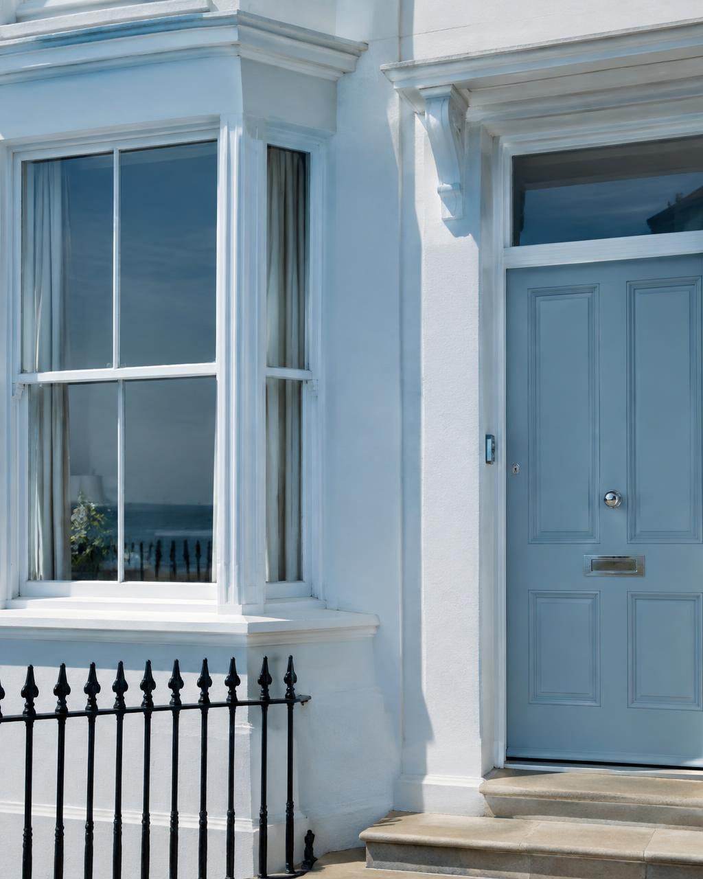 Painted townhouse front door
